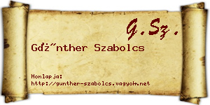 Günther Szabolcs névjegykártya