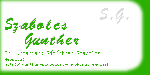 szabolcs gunther business card